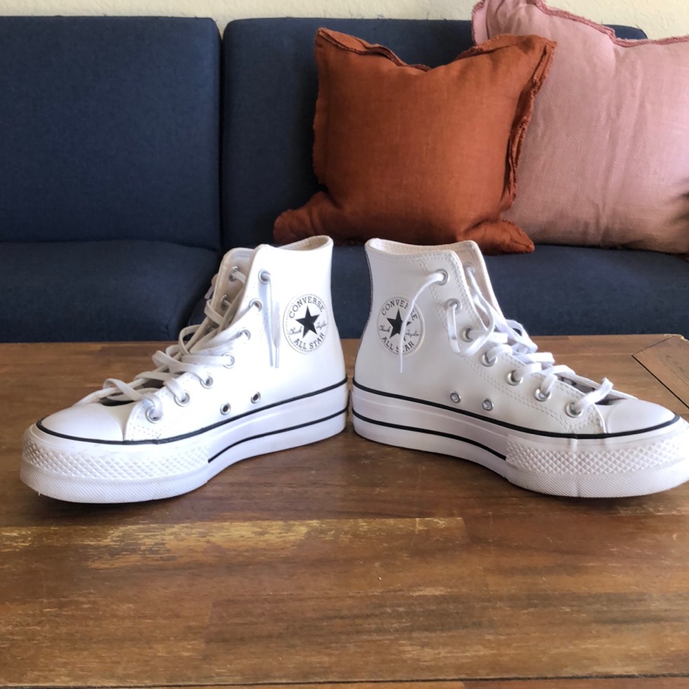 All White Leather Converse women’s 6.5.